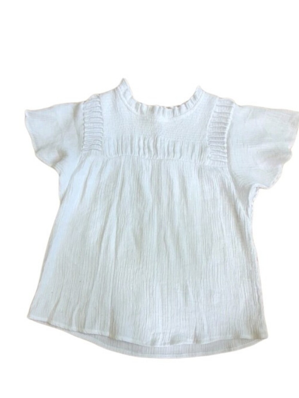 NANETTE LEPORE $148 Women's White Ruffle Pullover Top Sz M